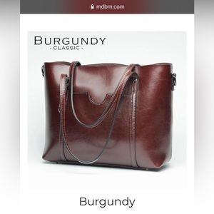 Maison Beauté de Marseille leather tote in Burgundy.